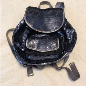 Coach Poppy Spotlight Sequin Blue/Silver Backpack